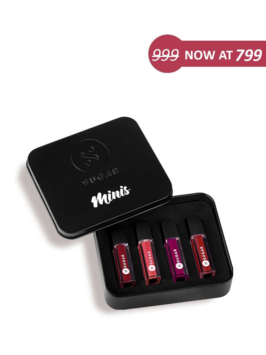 SUGAR Set of 4 Smudge Me Not Liquid Mini Lipstick 1.1 ml Each - Bold