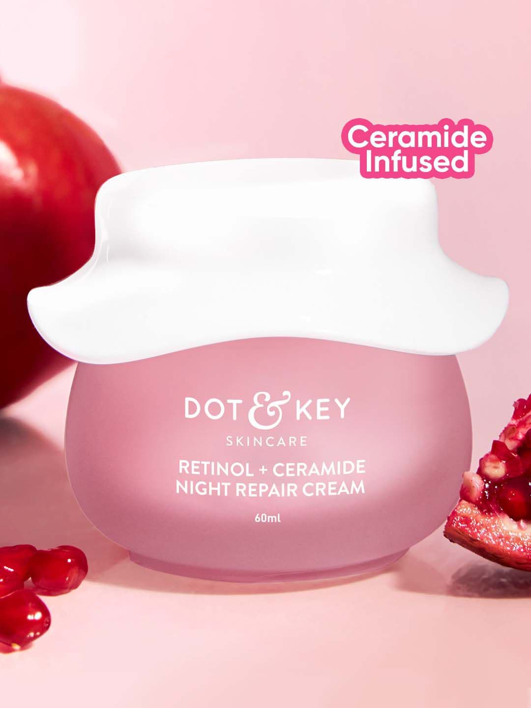 DOT & KEY Retinol + Ceramides Night Repair Cream With Hibiscus & Pomegranate Oil - 60ml