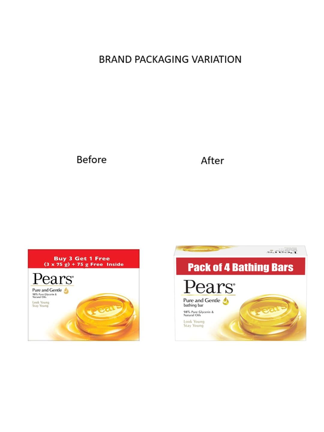 Pears Pack of 4 Pure & Gentle Bathing Bars