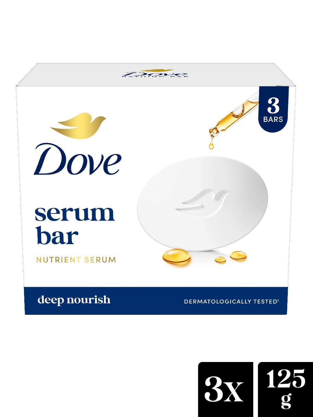 Dove Set of 3 Serum Bar with Nutrient Serum - 125 g each