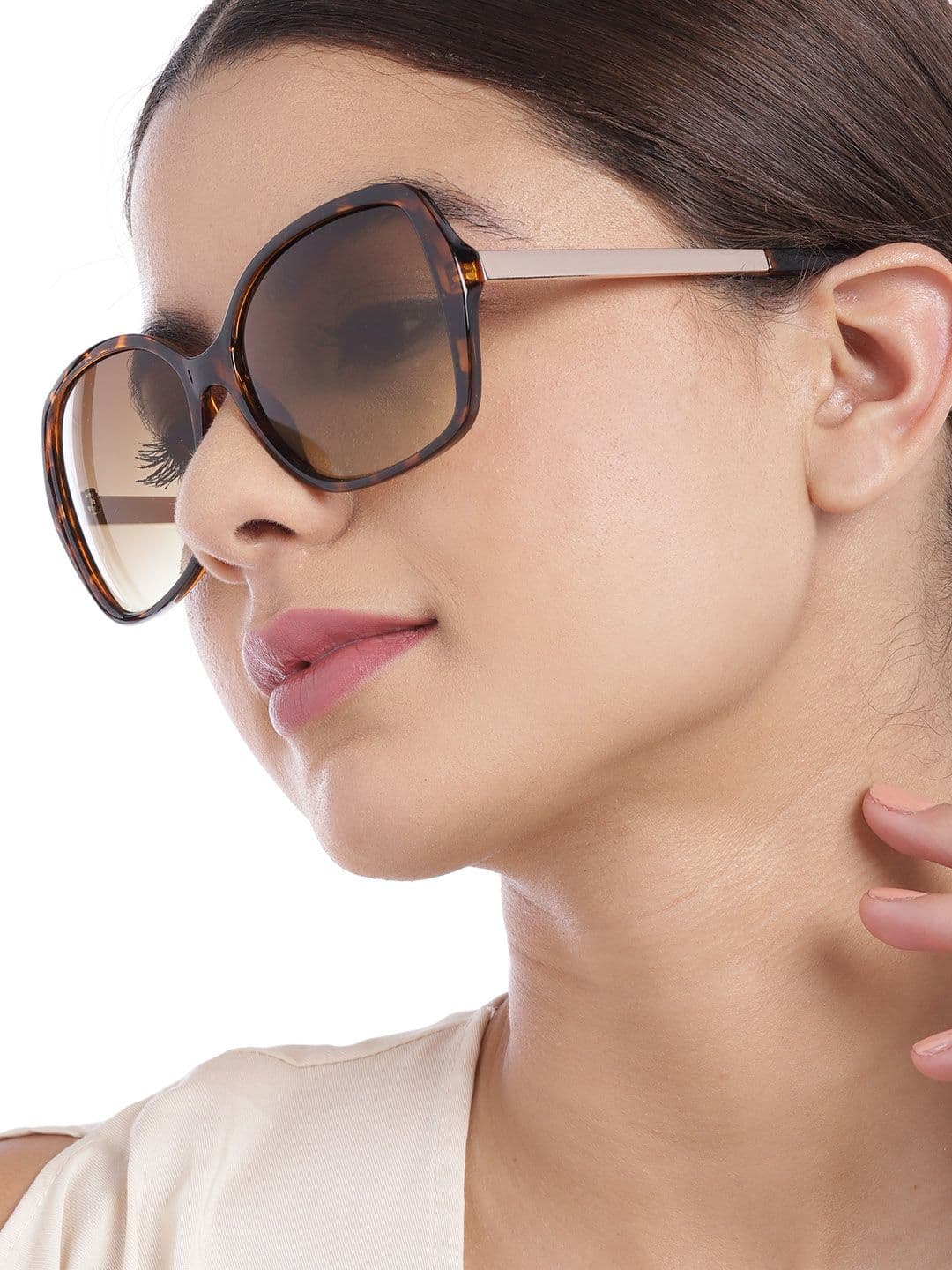 Carlton London Women Yellow Lens & Brown Oversized Sunglasses UV Protected Lens CLSW007