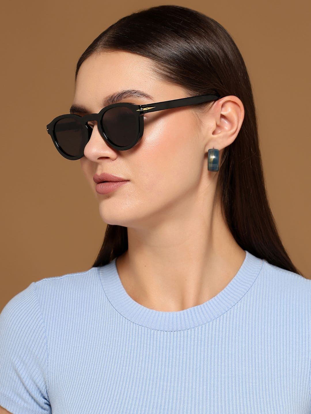 Voyage Unisex Black Lens & Black Round Sunglasses 2279MG3609-Black