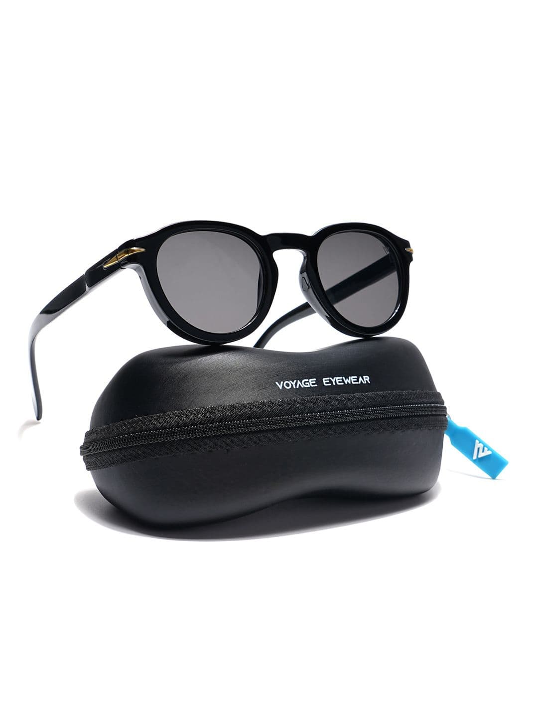 Voyage Unisex Black Lens & Black Round Sunglasses 2279MG3609-Black