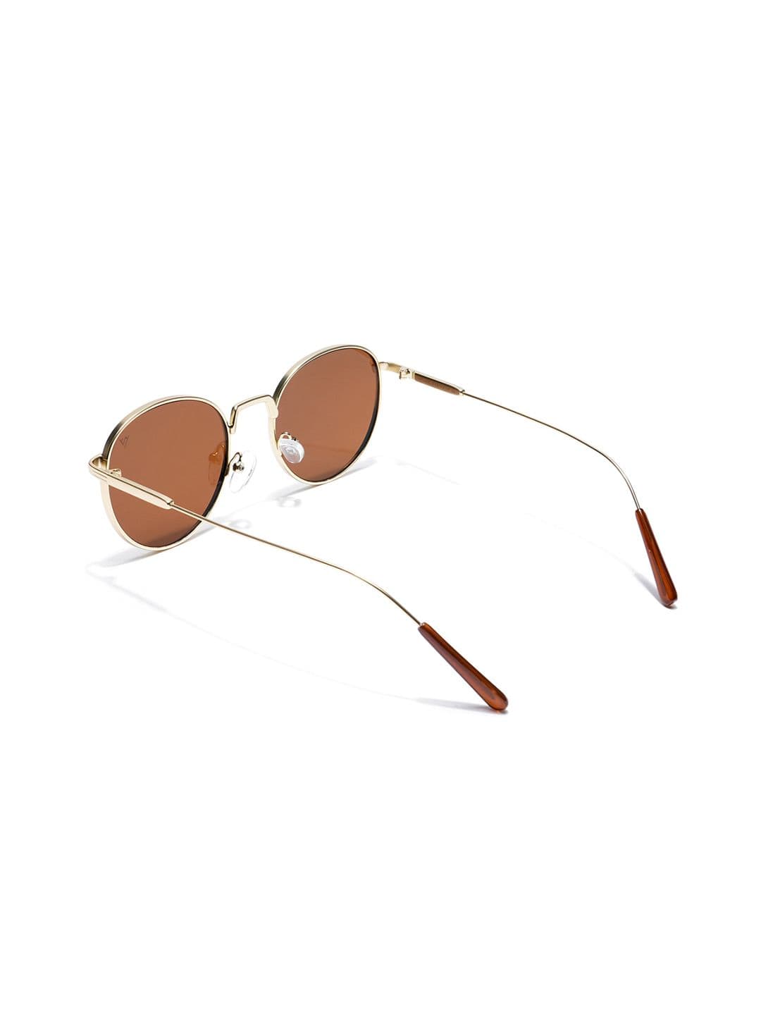 Voyage Unisex Brown Lens & Gold Round Sunglasses with UV Protected Lens 2038MG3052Z