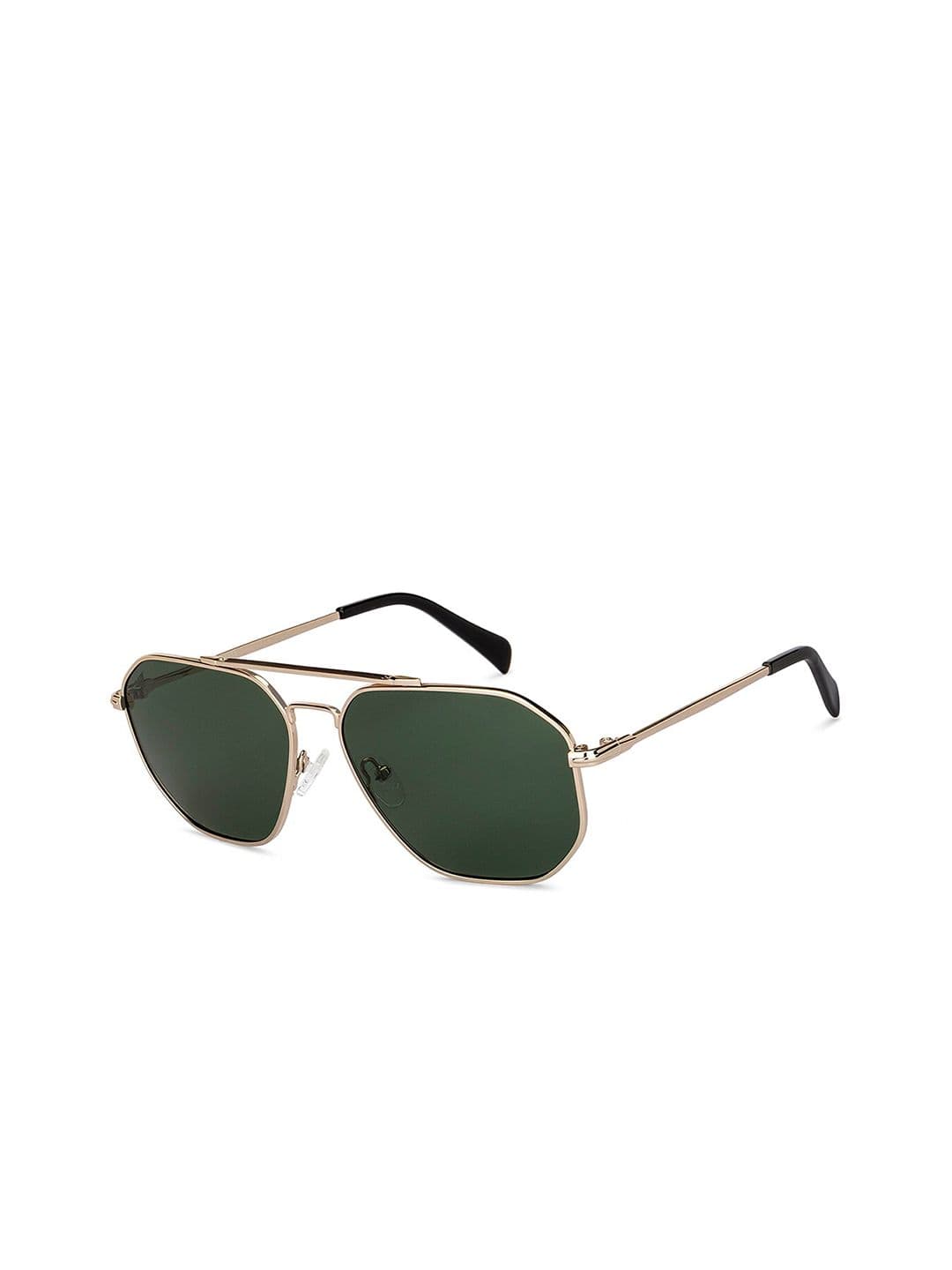 Vincent Chase by Lenskart Green Lens & Gold-Toned Aviator Sunglasses with UV Protected Lens 151277