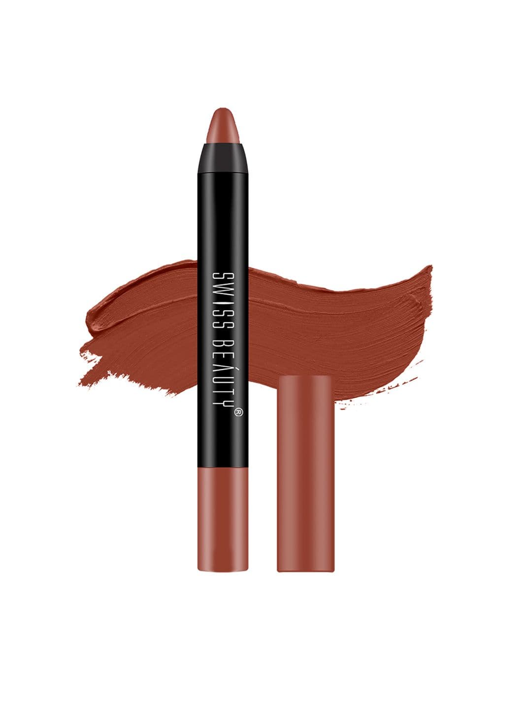 SWISS BEAUTY Non Transfer Matte Crayon Lipstick - Brownie Point