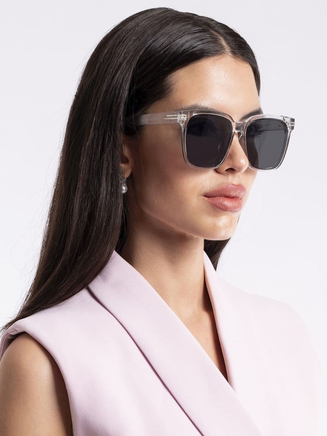Voyage Unisex Black Lens & White Wayfarer Sunglasses with UV Protected Lens