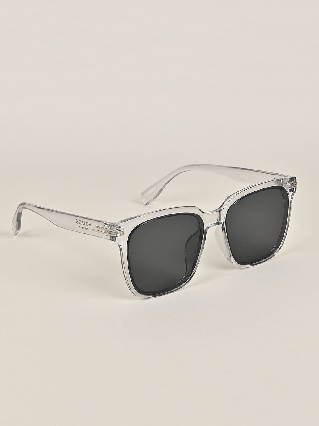 Voyage Unisex Black Lens & White Wayfarer Sunglasses with UV Protected Lens