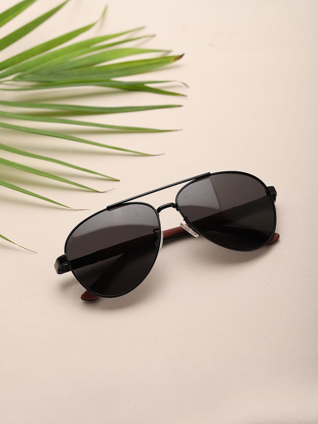 Carlton London Men Black Lens & Black Aviator Sunglasses CLSW0297