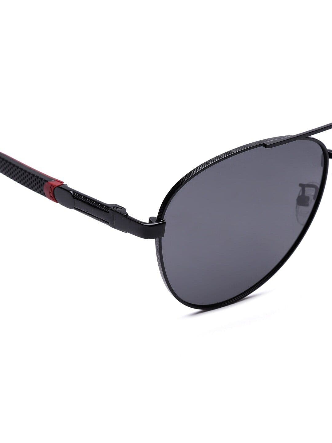 Carlton London Men Black Lens & Black Aviator Sunglasses CLSW0297