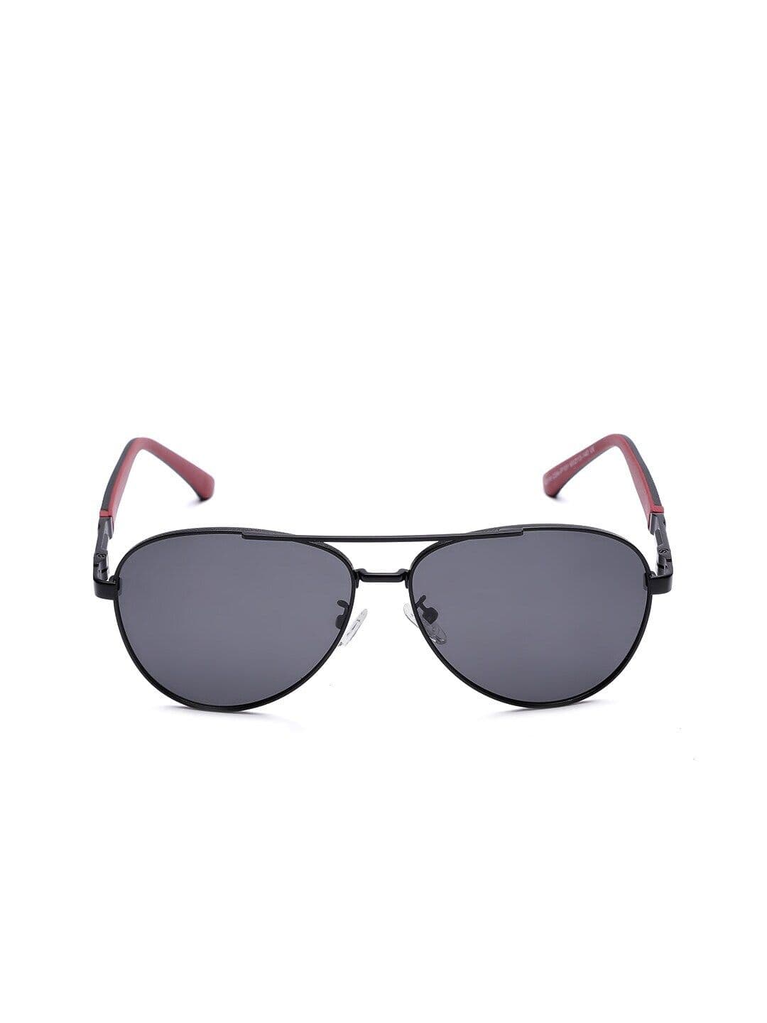 Carlton London Men Black Lens & Black Aviator Sunglasses CLSW0297