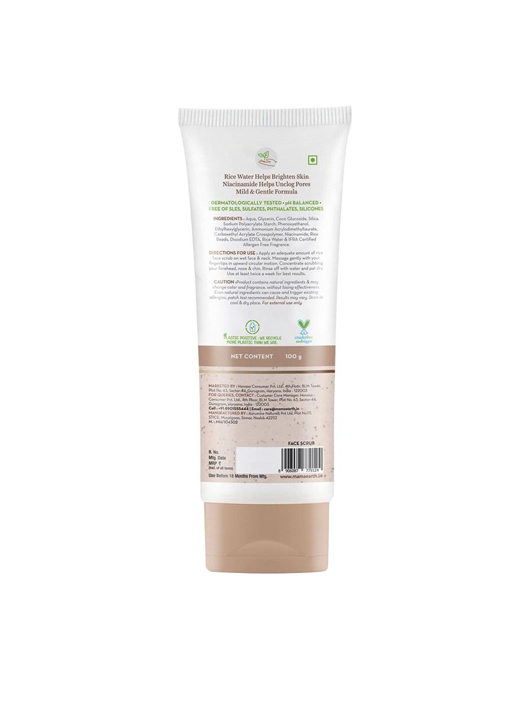Mamaearth Rice Face Scrub with Rice Water & Niacinamide for Glass Skin - 100g