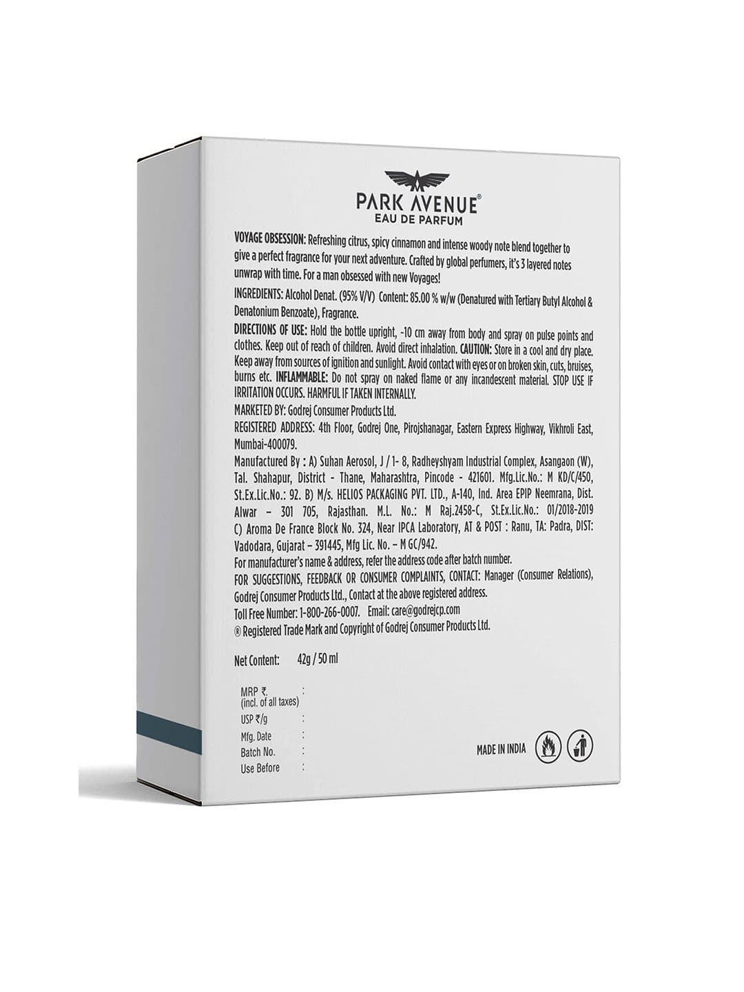 Park Avenue Signature Collection Voyage Obsession Eau De Parfum - 50 ml