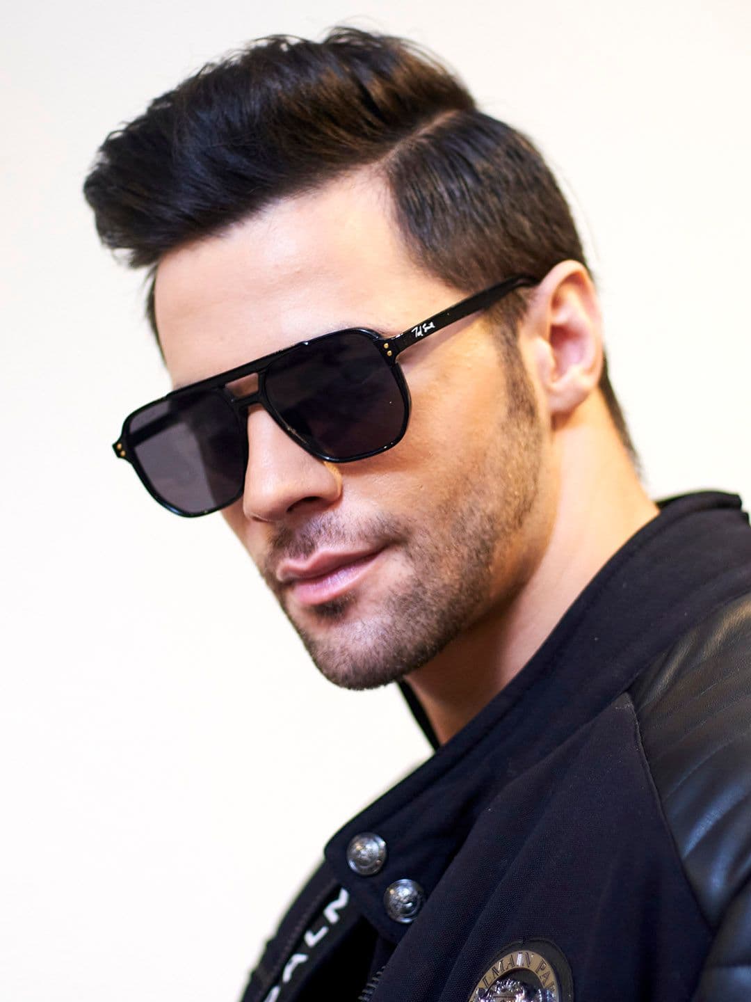 Ted Smith Unisex Grey Lens & Black Aviator Sunglasses with UV Protected Lens