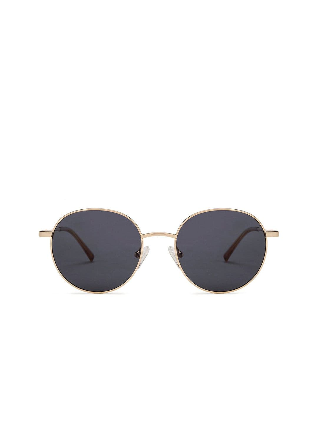 Vincent Chase by Lenskart Unisex Grey Lens & Gold-Toned Round Sunglasses with Polarised Lens