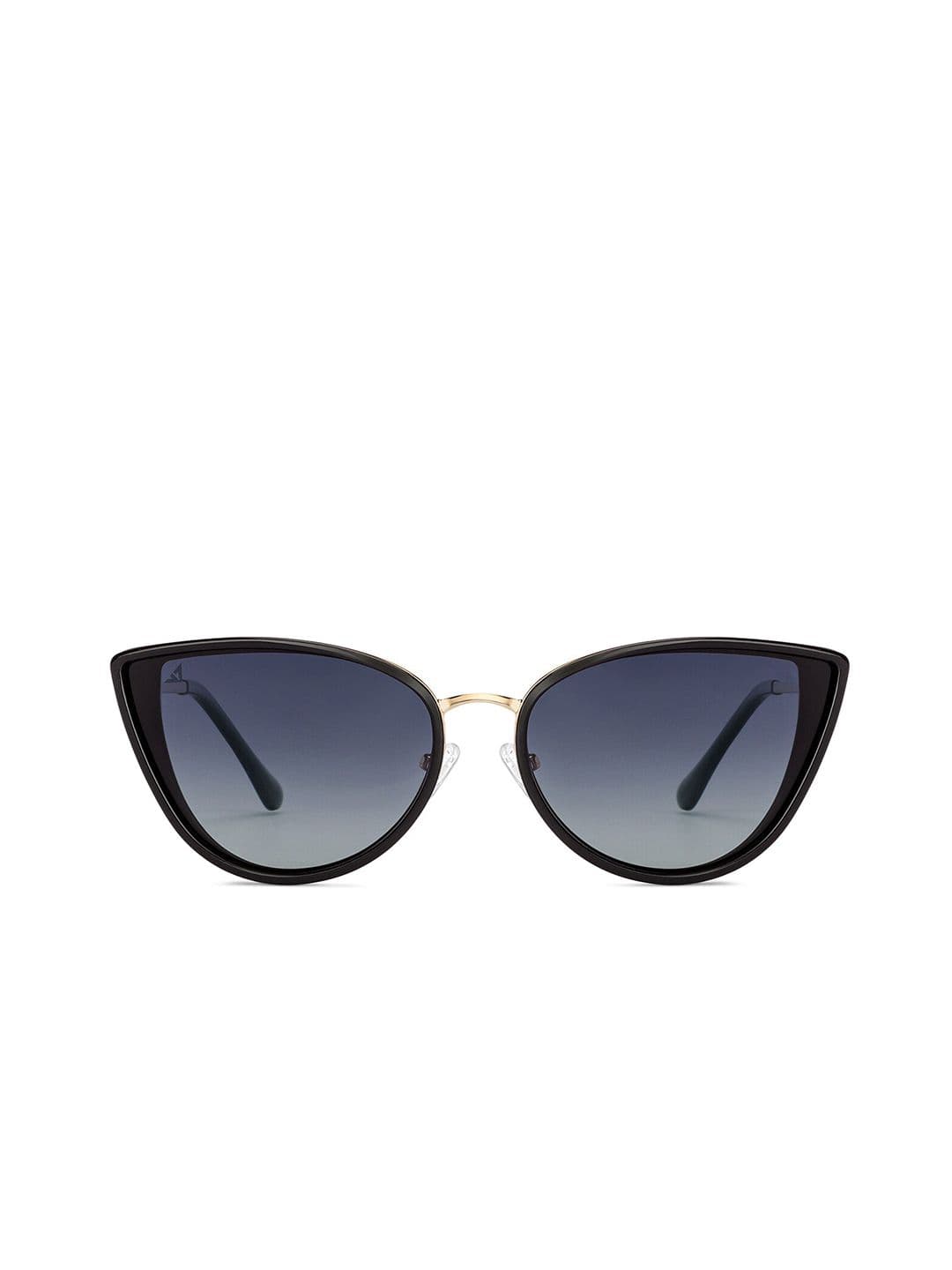 Vincent Chase by Lenskart Unisex Grey Lens & Black Cateye Sunglasses with Polarised Lens