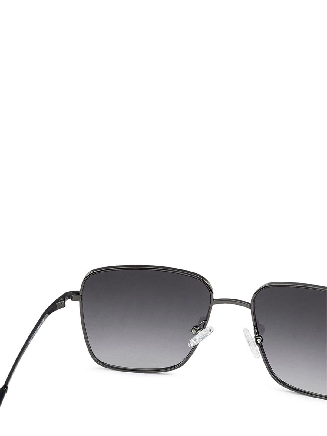 John Jacobs Unisex Grey Lens & Black Square Sunglasses with UV Protected Lens