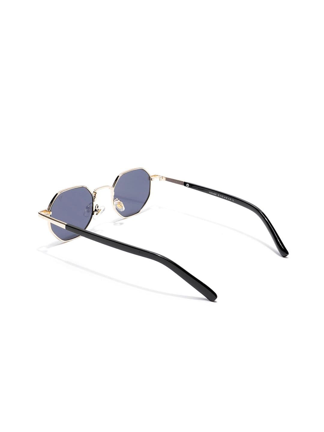 Voyage Unisex Black & Gold-Toned Lens & Round Sunglasses with UV Protected Lens