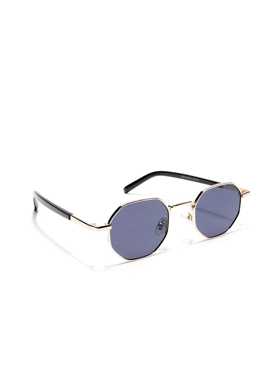 Voyage Unisex Black & Gold-Toned Lens & Round Sunglasses with UV Protected Lens