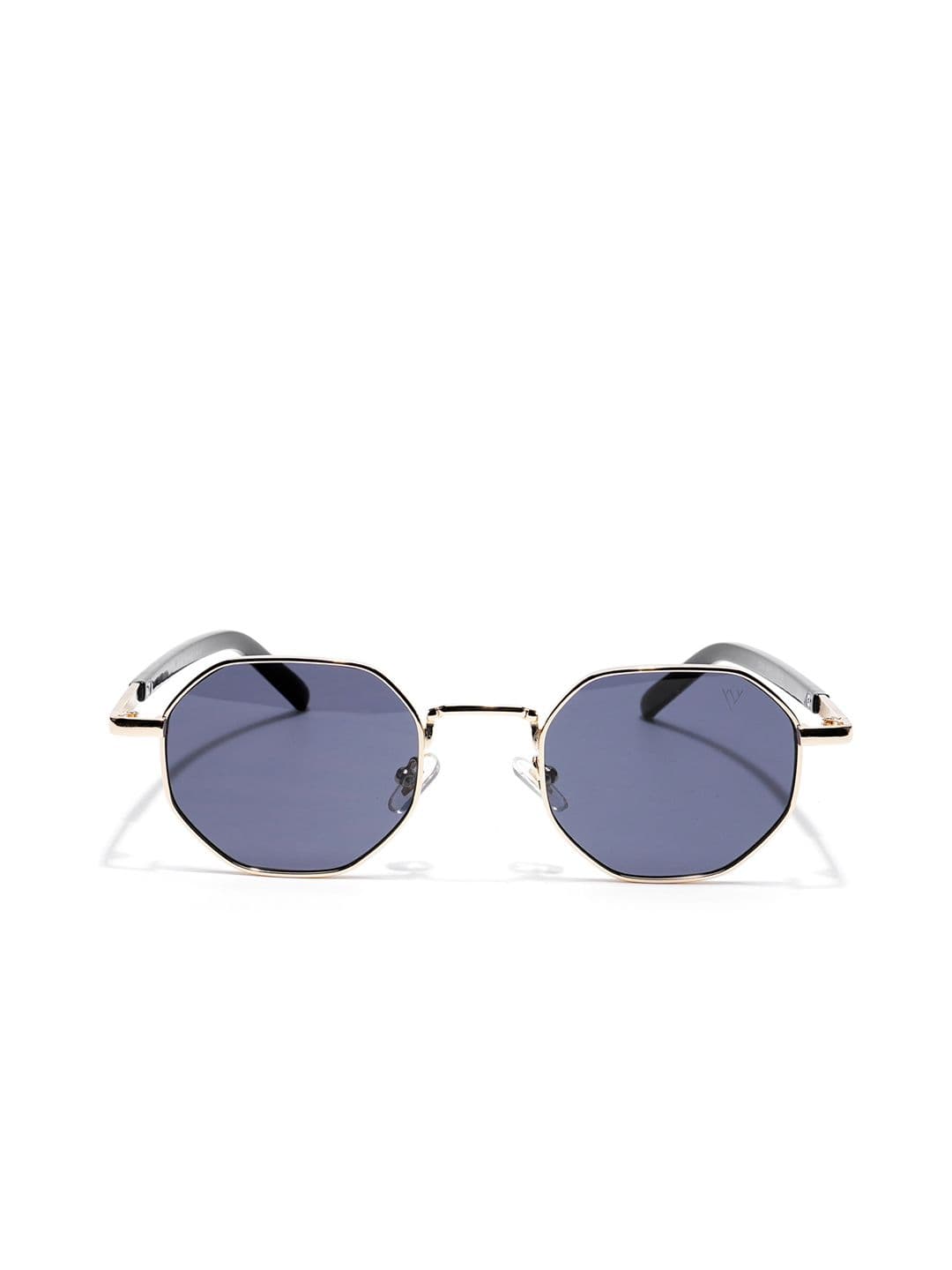 Voyage Unisex Black & Gold-Toned Lens & Round Sunglasses with UV Protected Lens