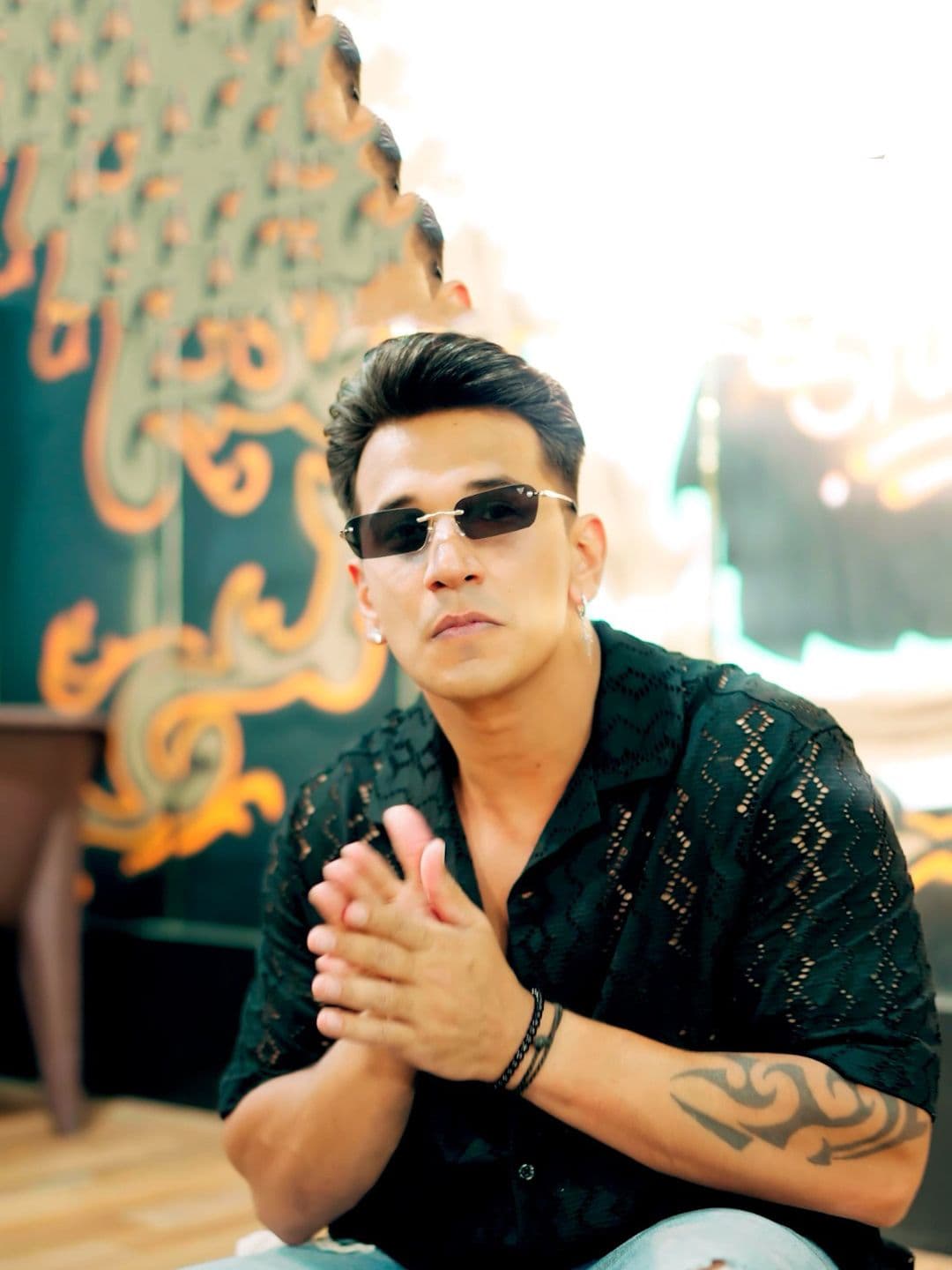 Voyage Unisex Black Lens & Gold-Toned Rectangle Sunglasses with UV Protected Lens