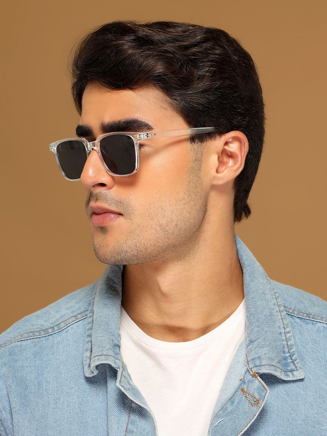 Voyage Unisex Black Lens & White Wayfarer Sunglasses with UV Protected Lens