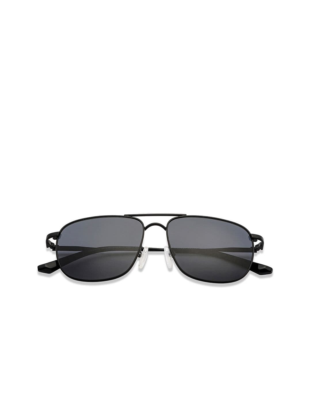 Vincent Chase by Lenskart Unisex Grey Lens & Black Square Sunglasses with Polarised and UV Protected Lens