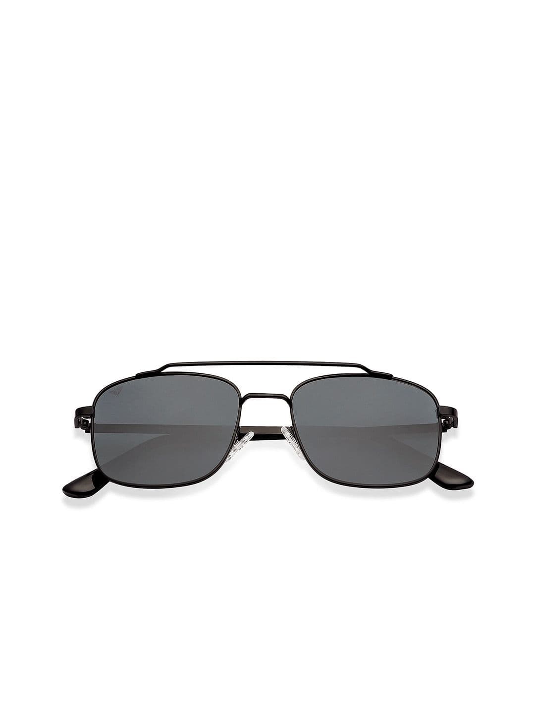 Vincent Chase by Lenskart Unisex Grey Lens & Black Square Sunglasses with Polarised and UV Protected Lens