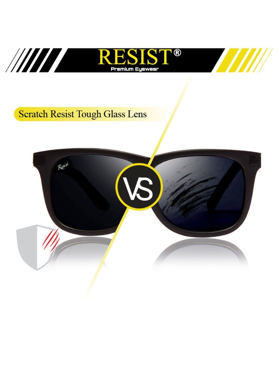 RESIST EYEWEAR UNISEX Black UV Protected Wayfarer Sunglasses