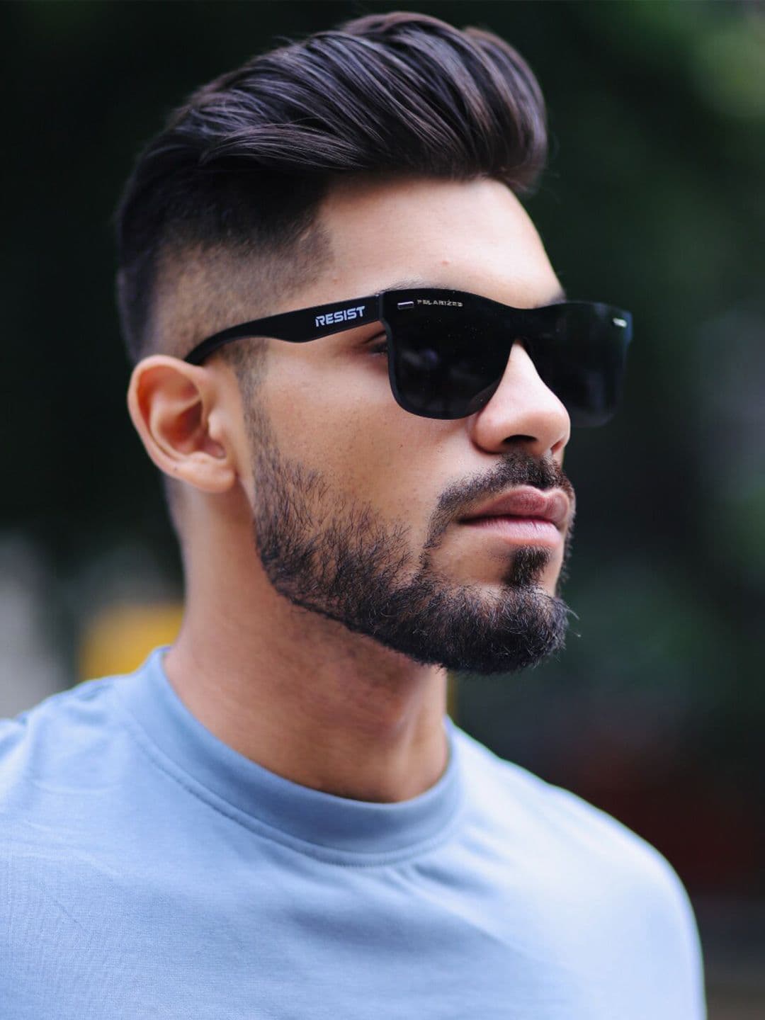 RESIST EYEWEAR Unisex Black Lens & Black Wayfarer Sunglasses with Polarised and UV Protected Lens