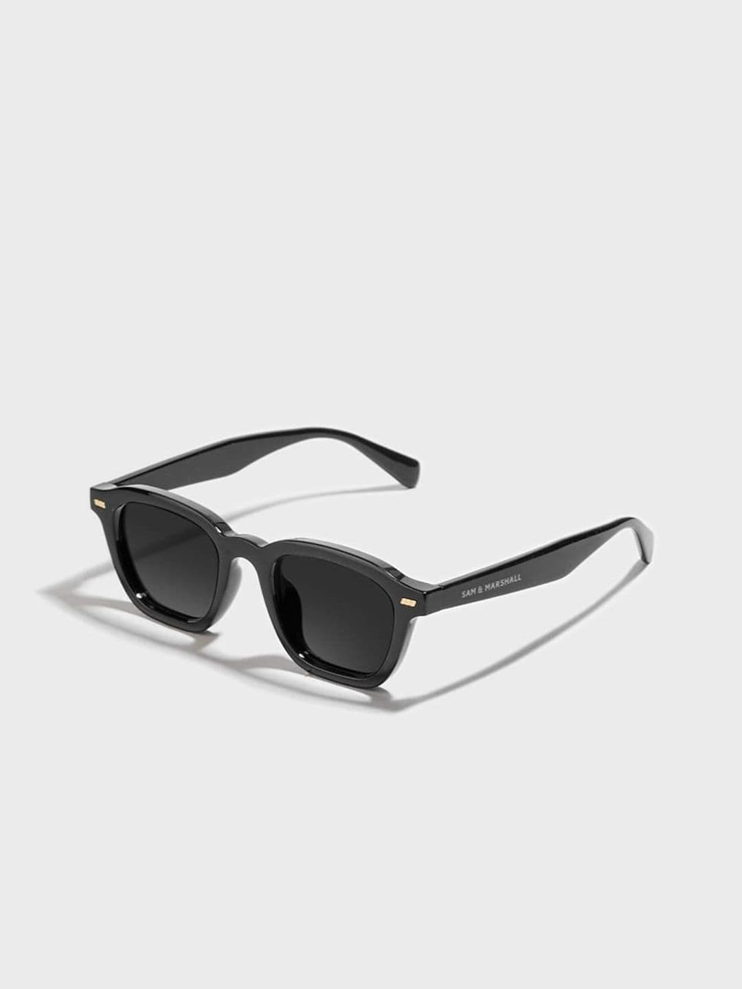 SAM & MARSHALL Unisex Square Sunglasses with UV Protected Lens DARIO_BLACK_2704
