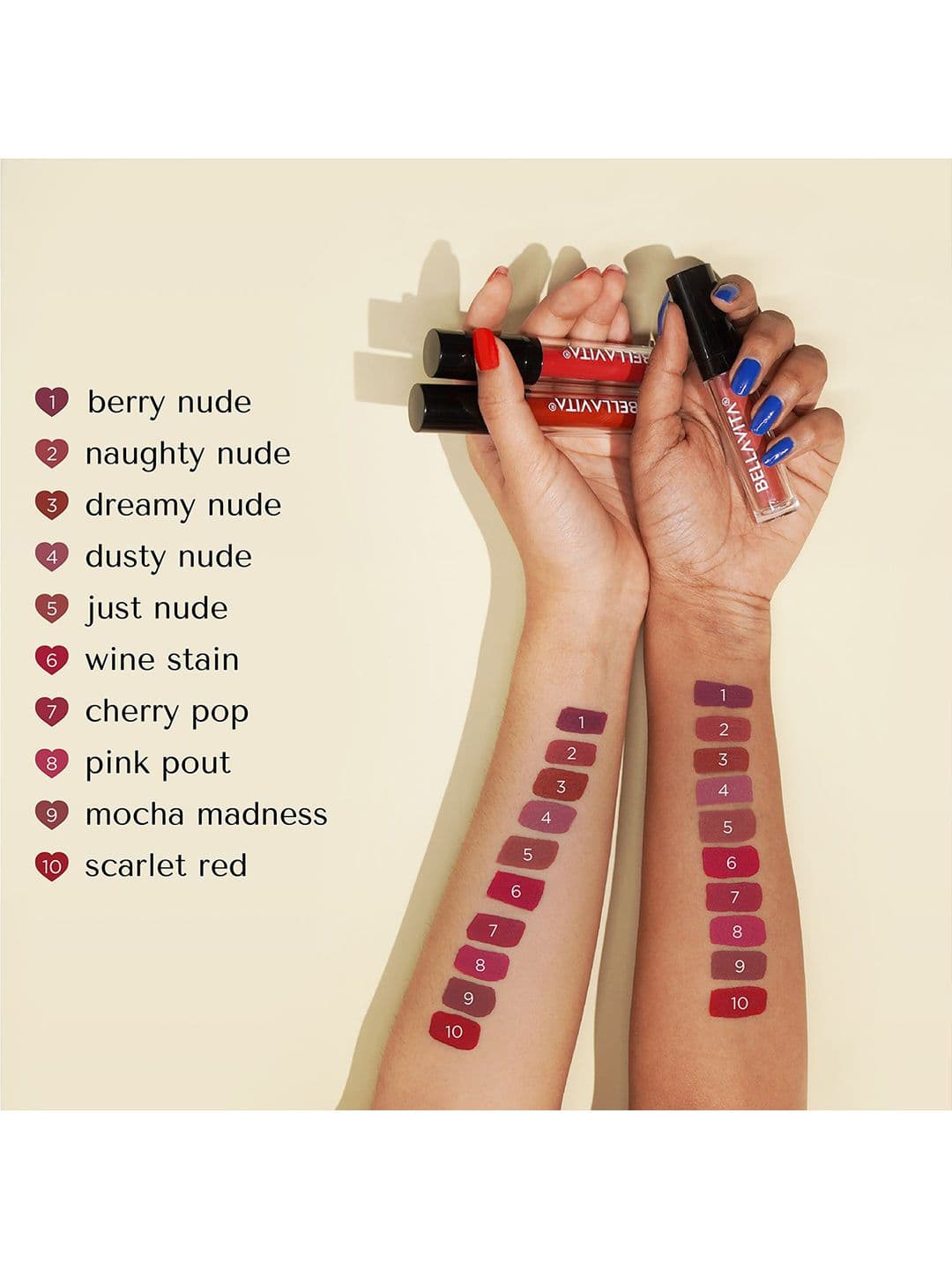 Bella Vita Organic Kiss-Proof Ultra Matte 18hr Stay Liquid Lipstick 4.5ml - Scarlet Red 10