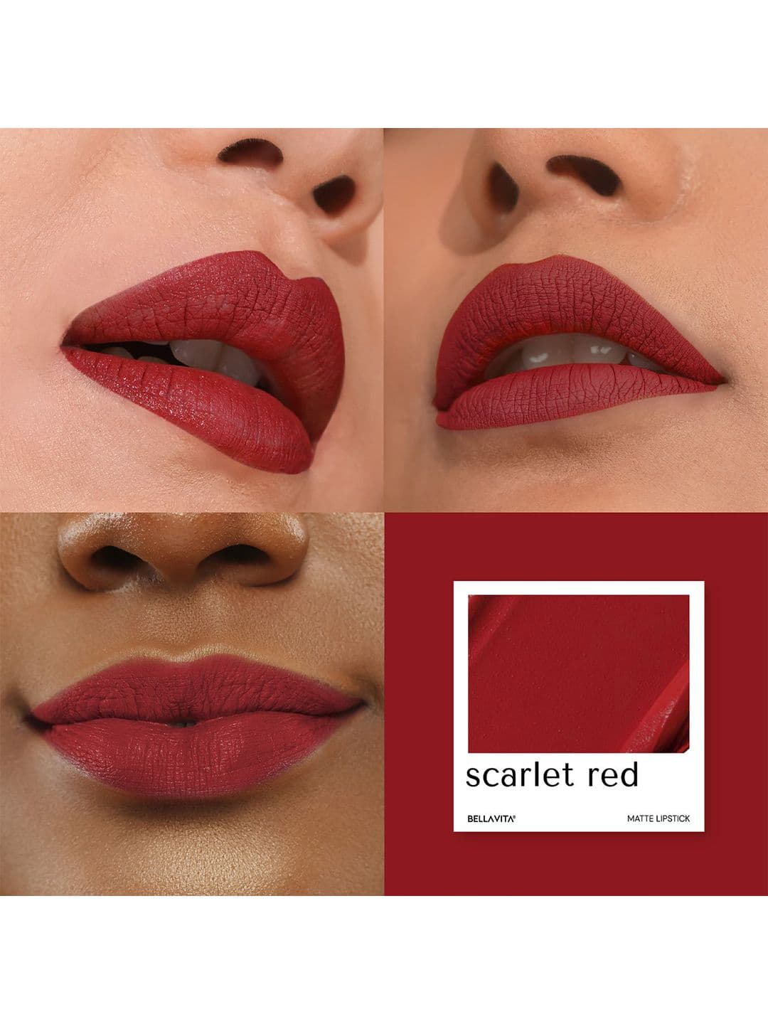 Bella Vita Organic Kiss-Proof Ultra Matte 18hr Stay Liquid Lipstick 4.5ml - Scarlet Red 10