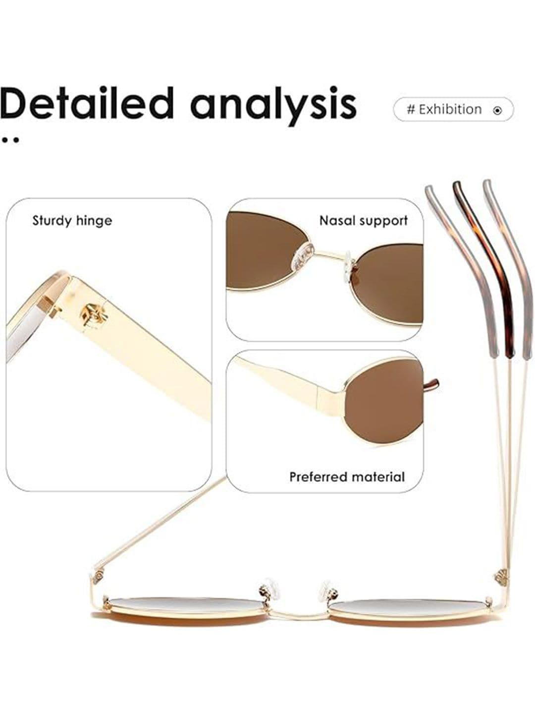 DressBerry Women Round Sunglasses with UV Protected Lens 5888 Brown-Brown