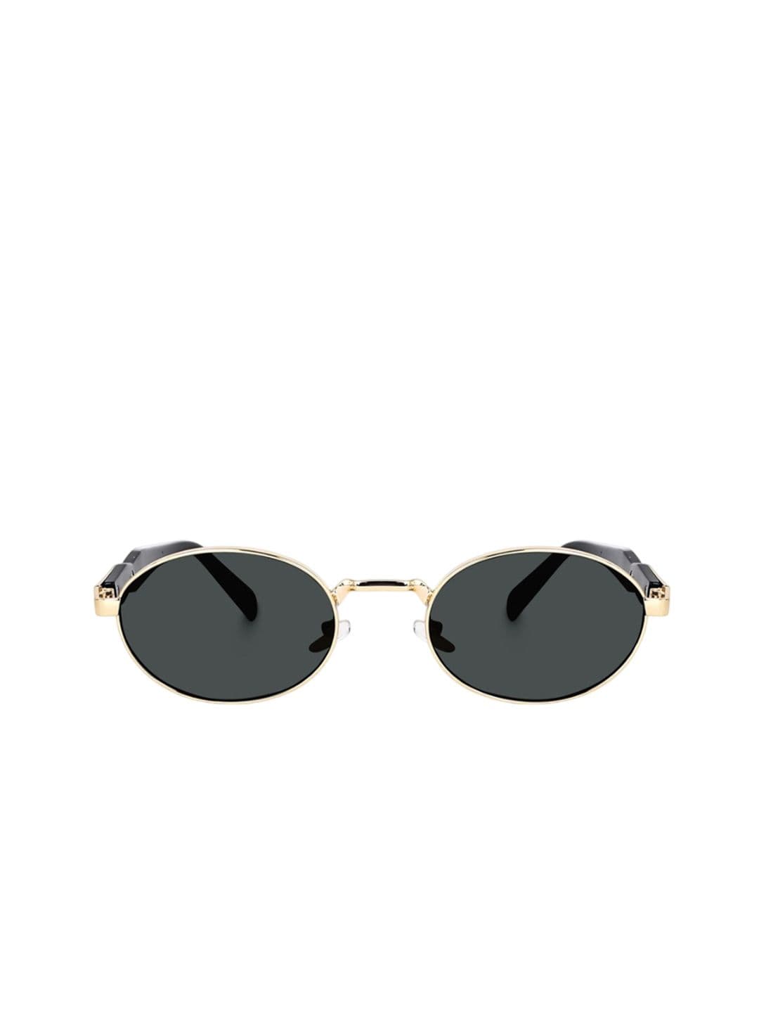 FUNGLASSES Unisex Oval Sunglasses with UV Protected Lens PUSHPA RAJ V GOLD BLACK