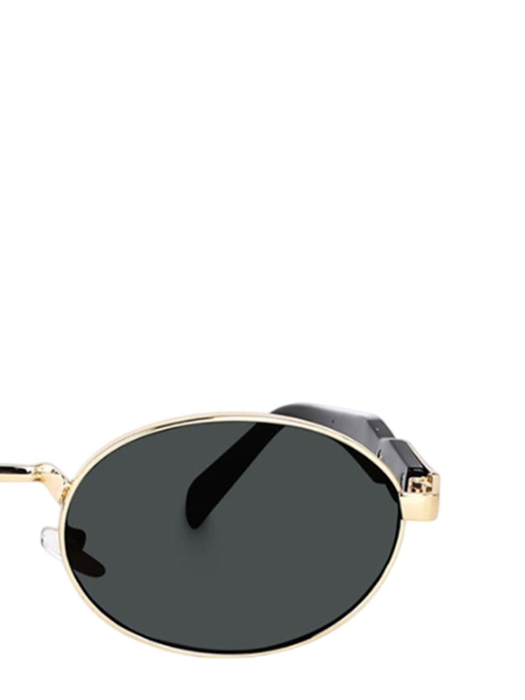 FUNGLASSES Unisex Oval Sunglasses with UV Protected Lens PUSHPA RAJ V GOLD BLACK