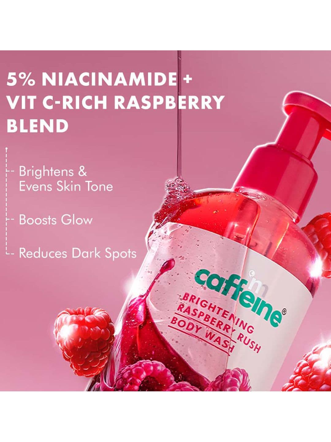 MCaffeine Brightening 5% Niacinamide & Raspberry Body Wash 300ml