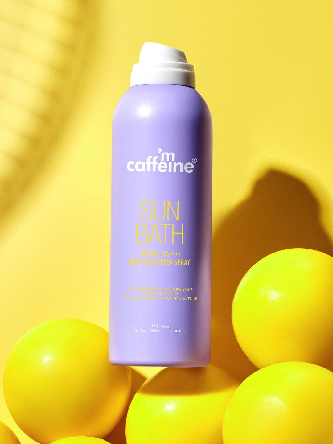 MCaffeine Sun Bath Water Resistant Body Sunscreen Spray SPF - 80 ++ - 100 ml