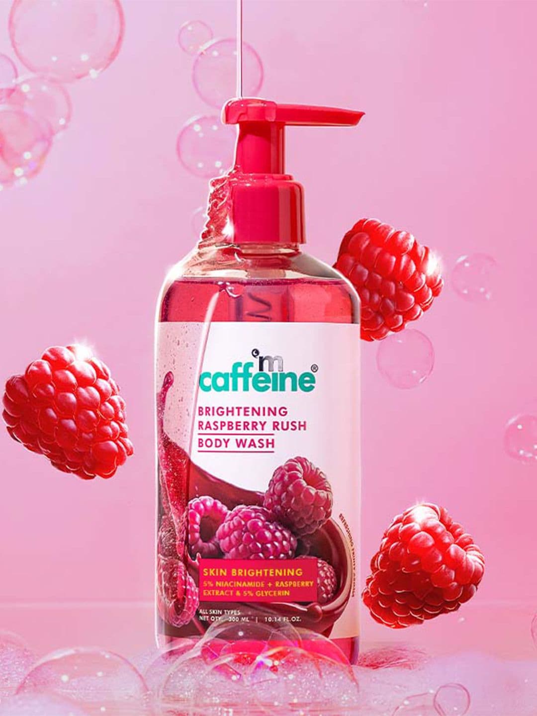 MCaffeine Brightening 5% Niacinamide & Raspberry Body Wash 300ml