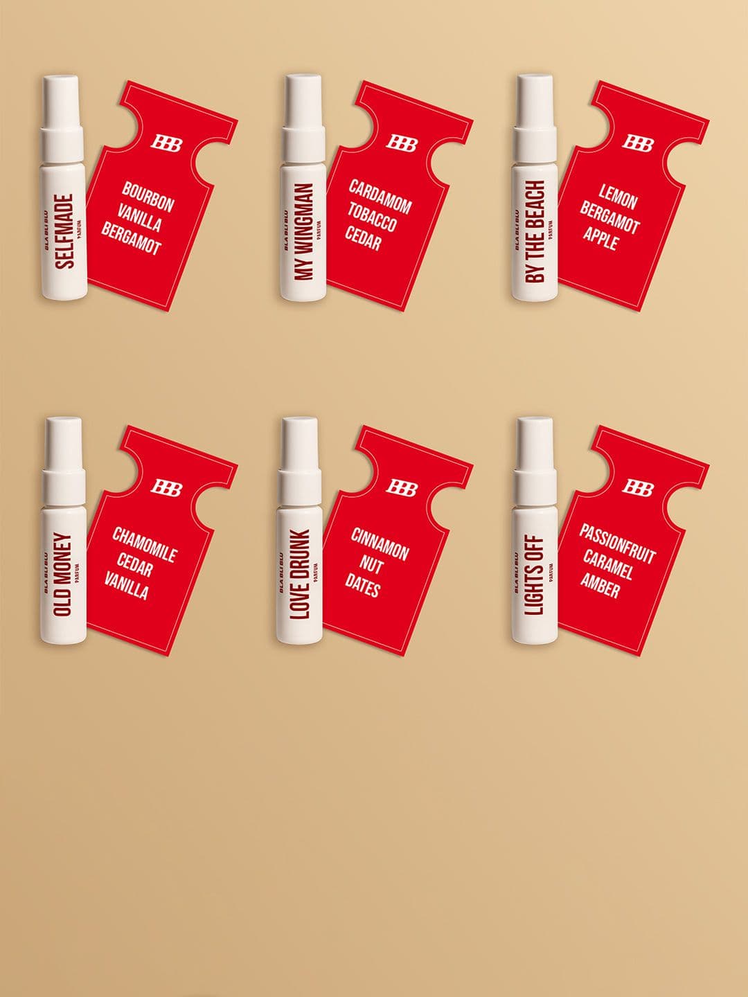 BLA BLI BLU Set Of 6 Men Lights Off, Old Money, Love Drunk, By The Beach Perfume -7ml Each