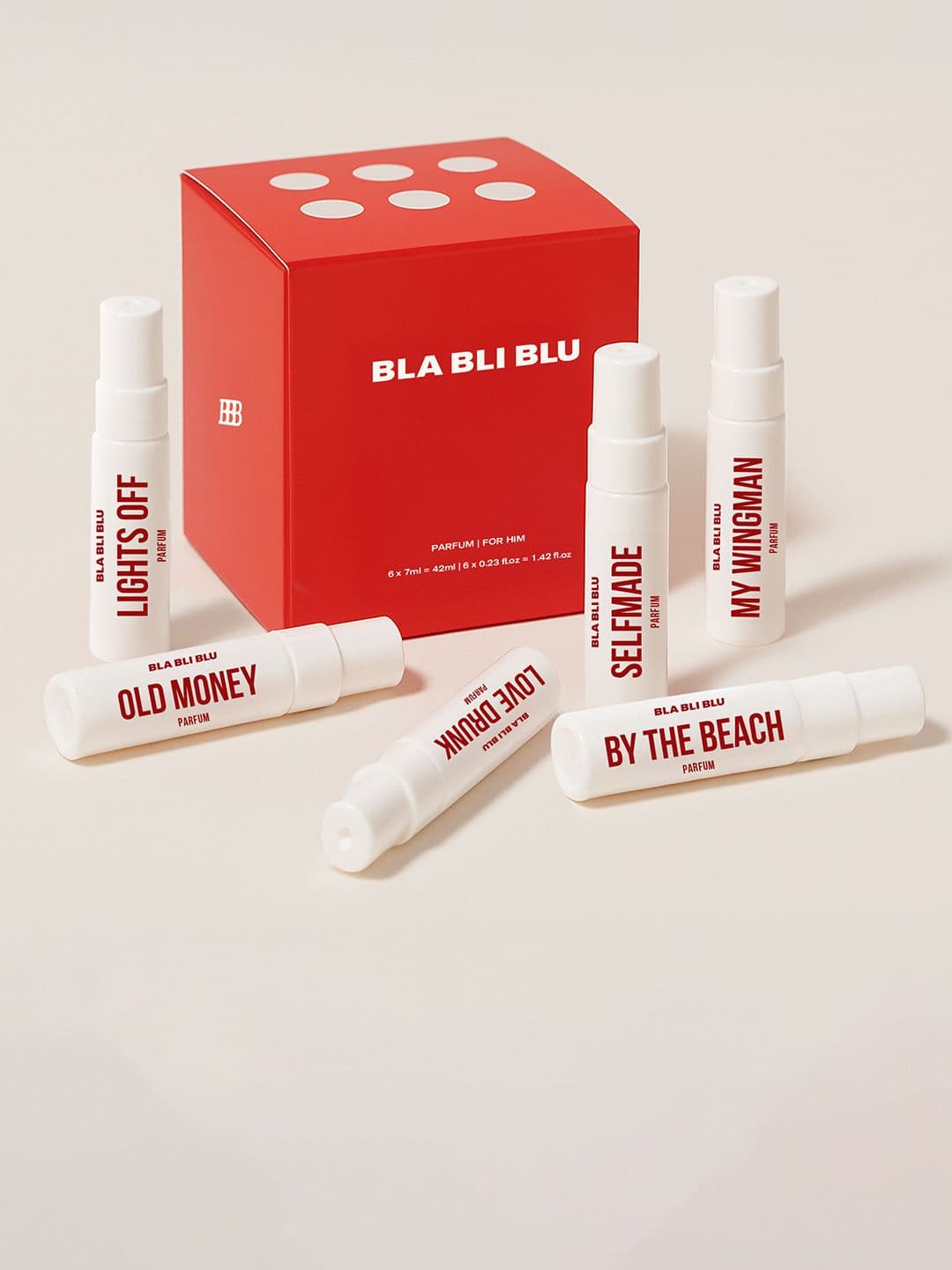 BLA BLI BLU Set Of 6 Men Lights Off, Old Money, Love Drunk, By The Beach Perfume -7ml Each