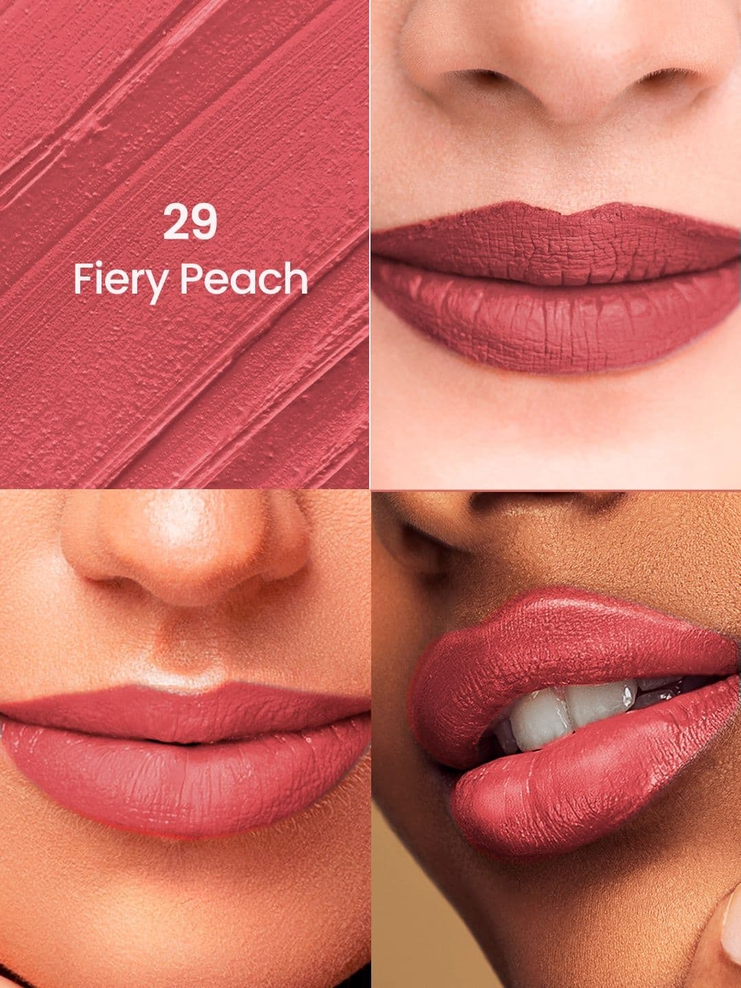 SWISS BEAUTY Long-Lasting High Colour Pay Off HD Matte Lipstick - Fiery Peach