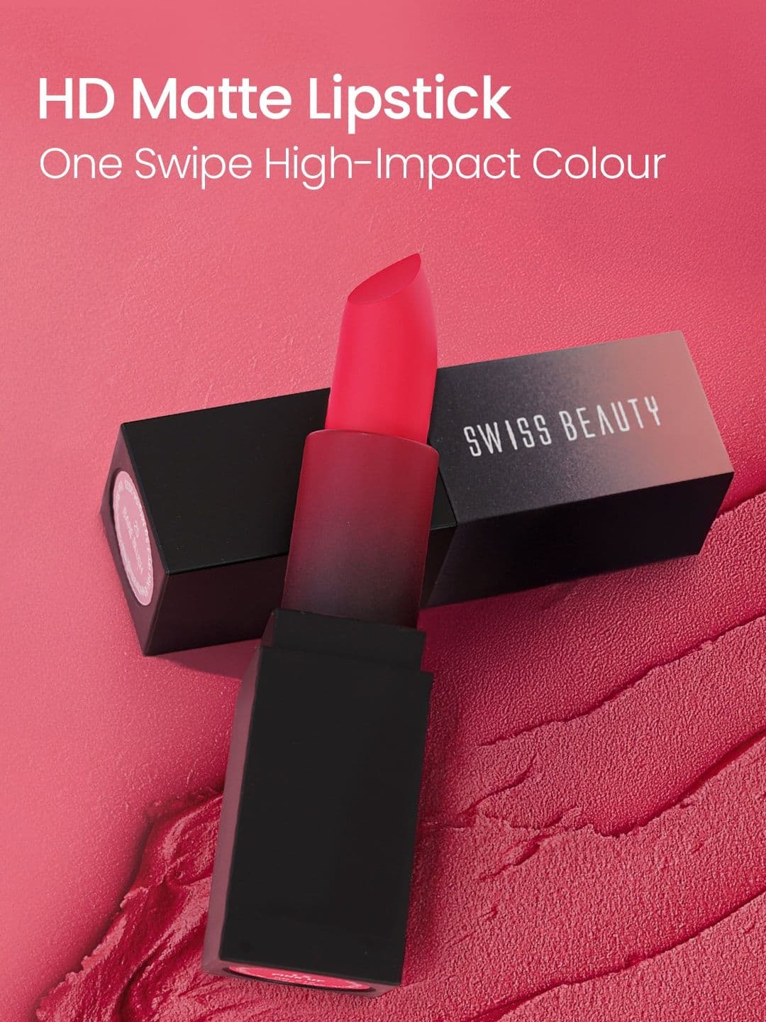 SWISS BEAUTY Long-Lasting High Colour Pay Off HD Matte Lipstick - Fiery Peach
