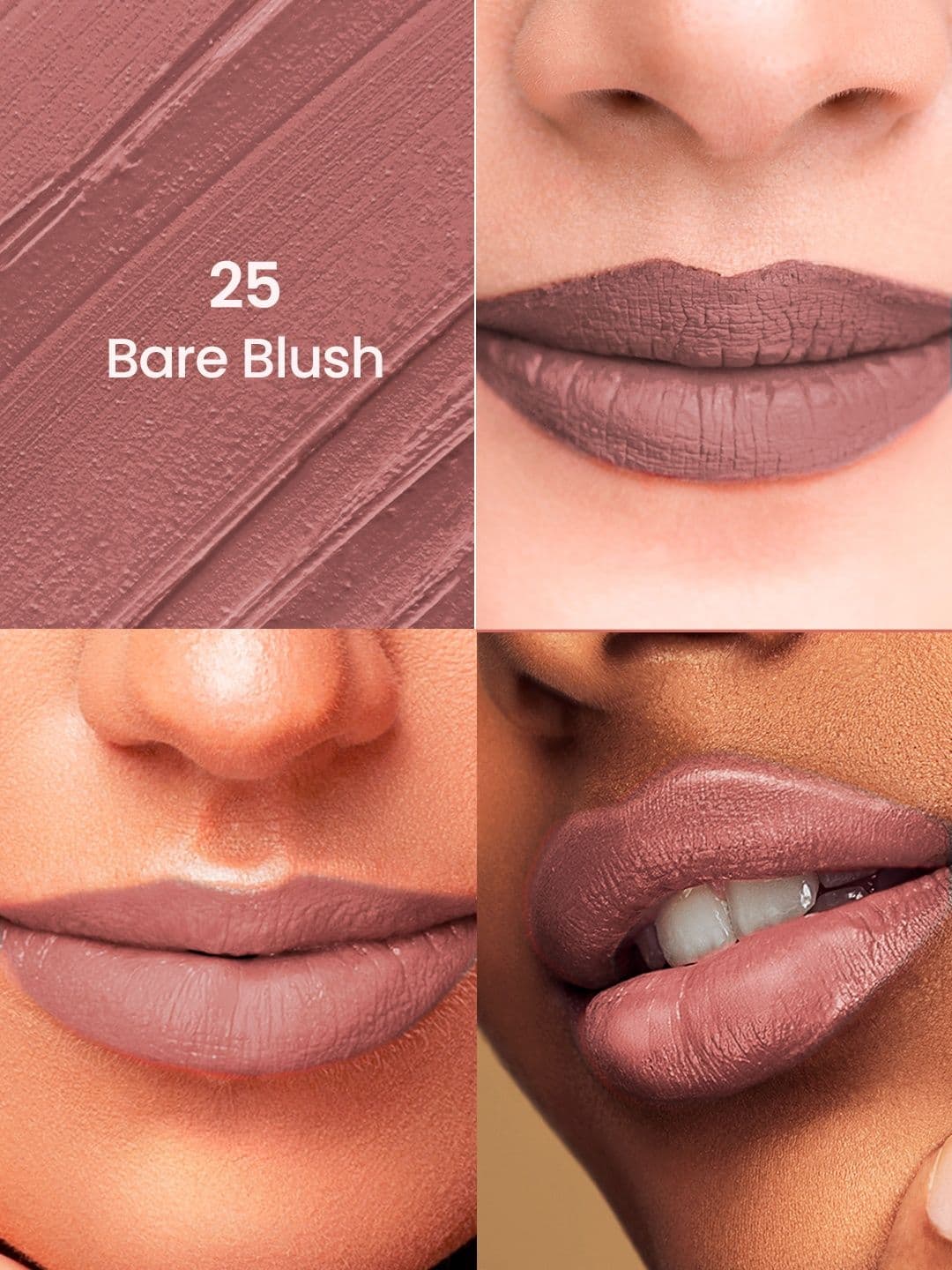 SWISS BEAUTY Long-Lasting High Colour Pay Off HD Matte Lipstick - Bare Blush