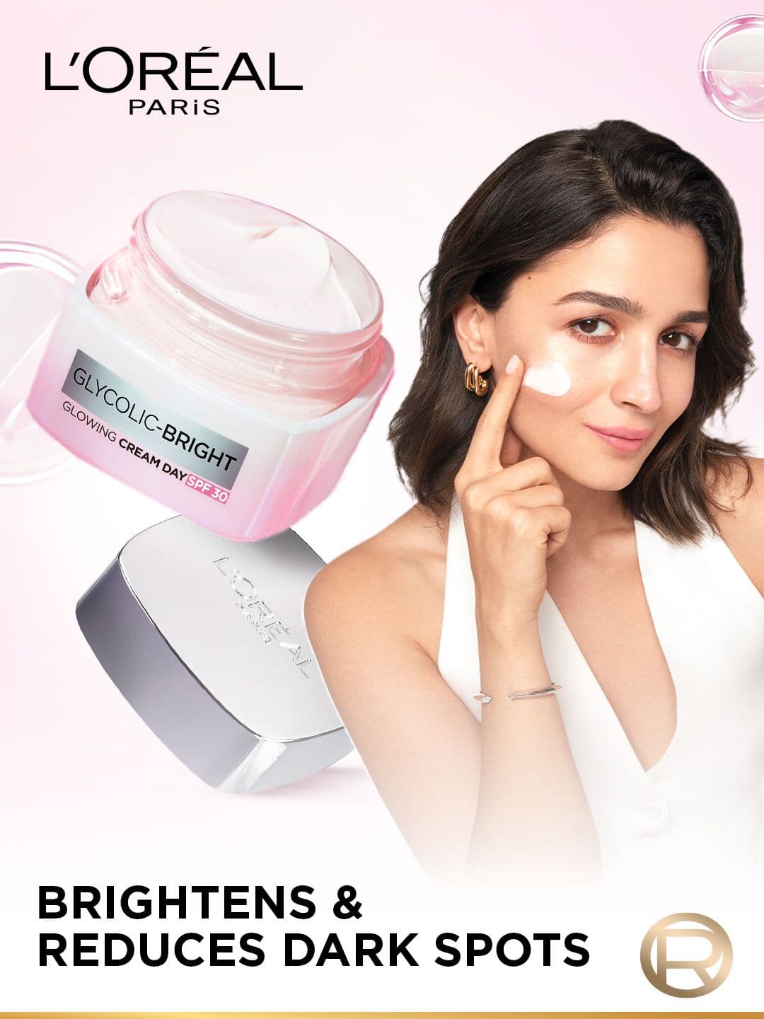 LOreal Paris Glycolic Bright Day Cream SPF 30 Brightens Skin & Reduces Dark Spots - 15ml