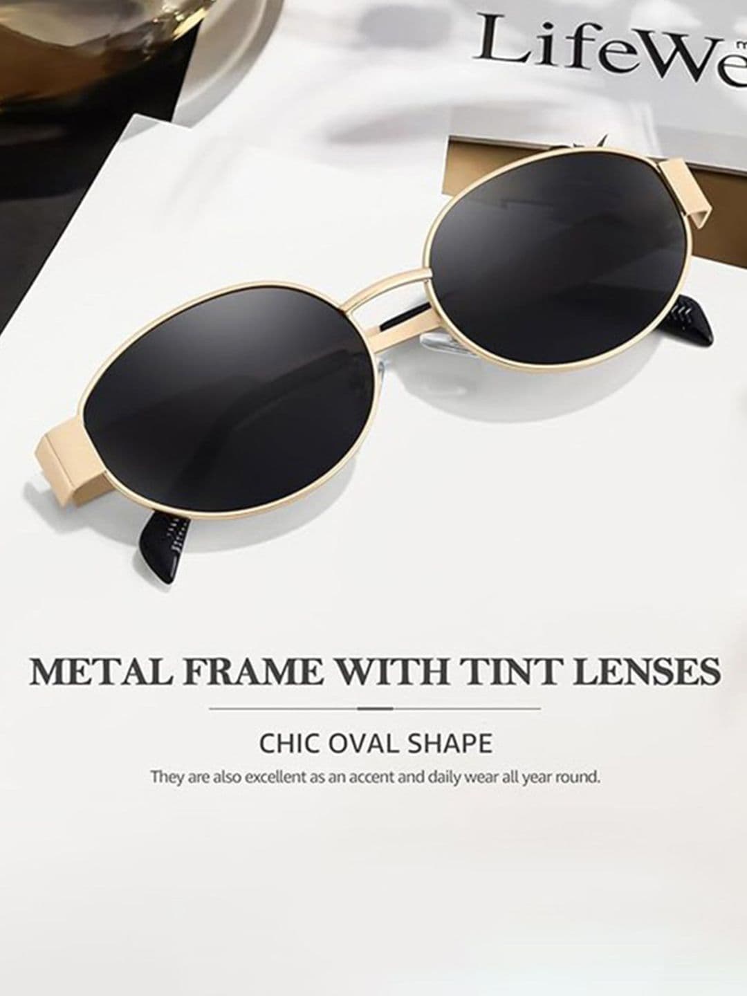 HAYDEN haiza Oval Sunglasses with UV Protected Lens