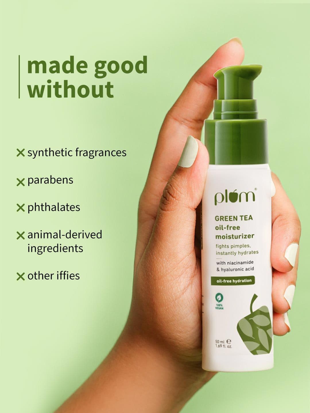 Plum Green Tea Oil-Free Moisturizer With Niacinamide & Hyaluronic For Hydration - 50ml