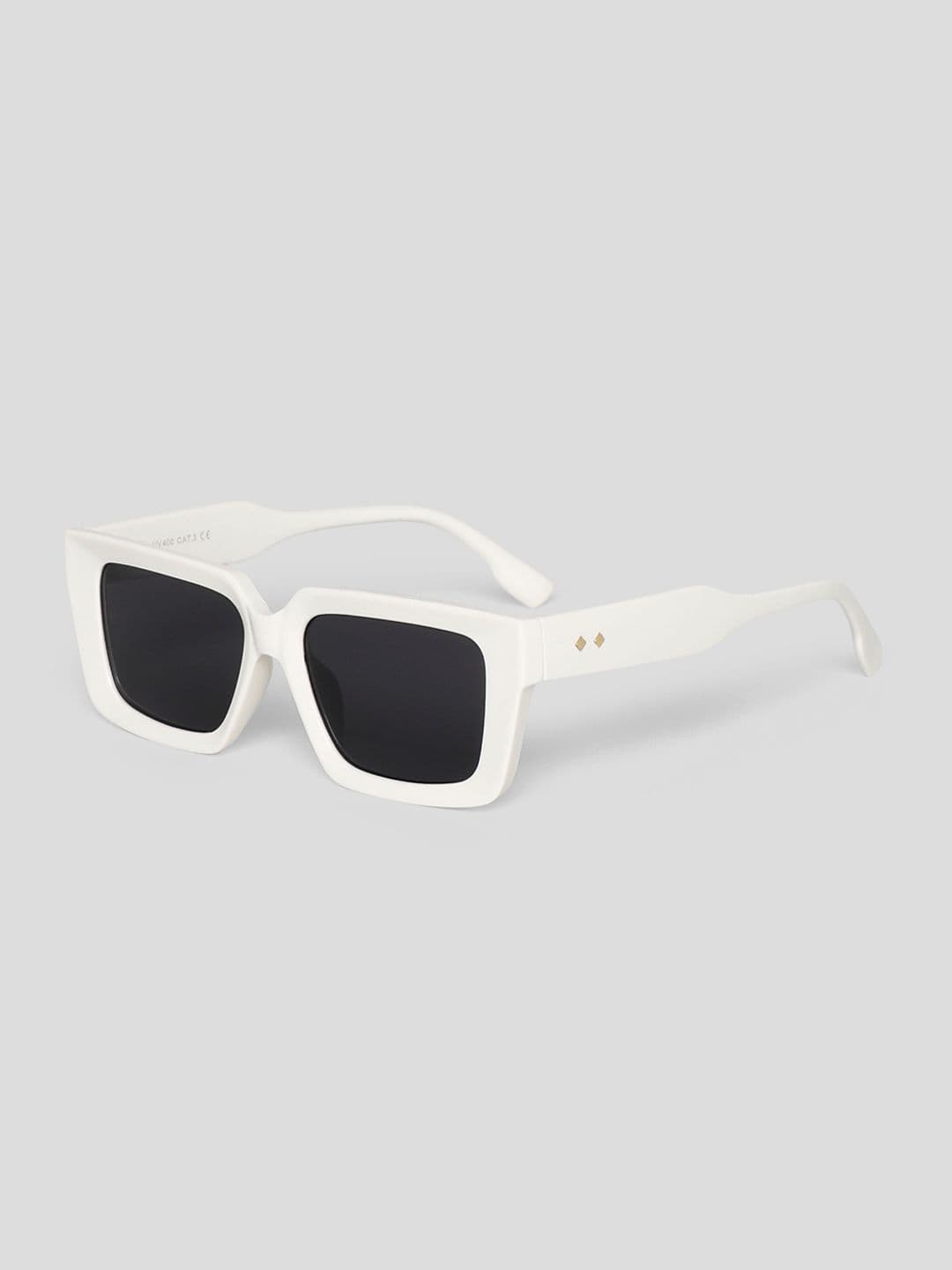 ONLY Women Black Lens & White Wayfarer Sunglasses 9020256001
