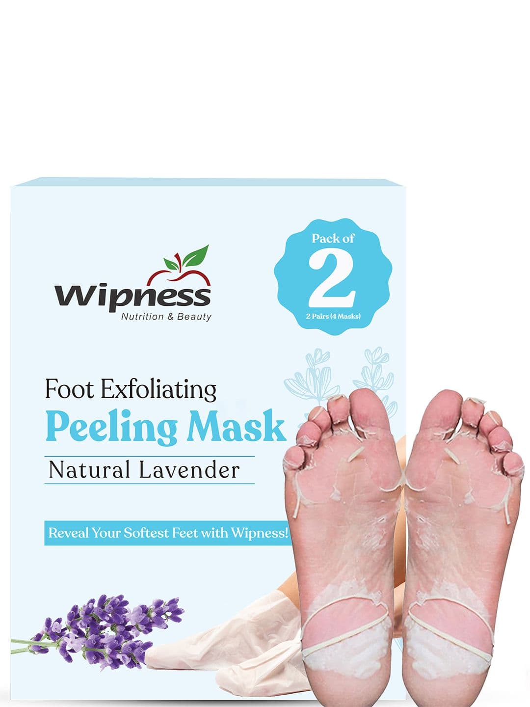 Wipness Natural Foot Exfoliating Peeling Mask - 2 Pairs