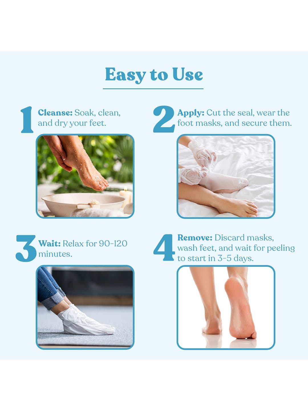 Wipness Natural Foot Exfoliating Peeling Mask - 2 Pairs